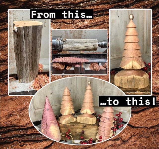 Seasonal & Holiday Decorations Cedar Trees-Hand Turned Rustic Tree Sassafras Originals