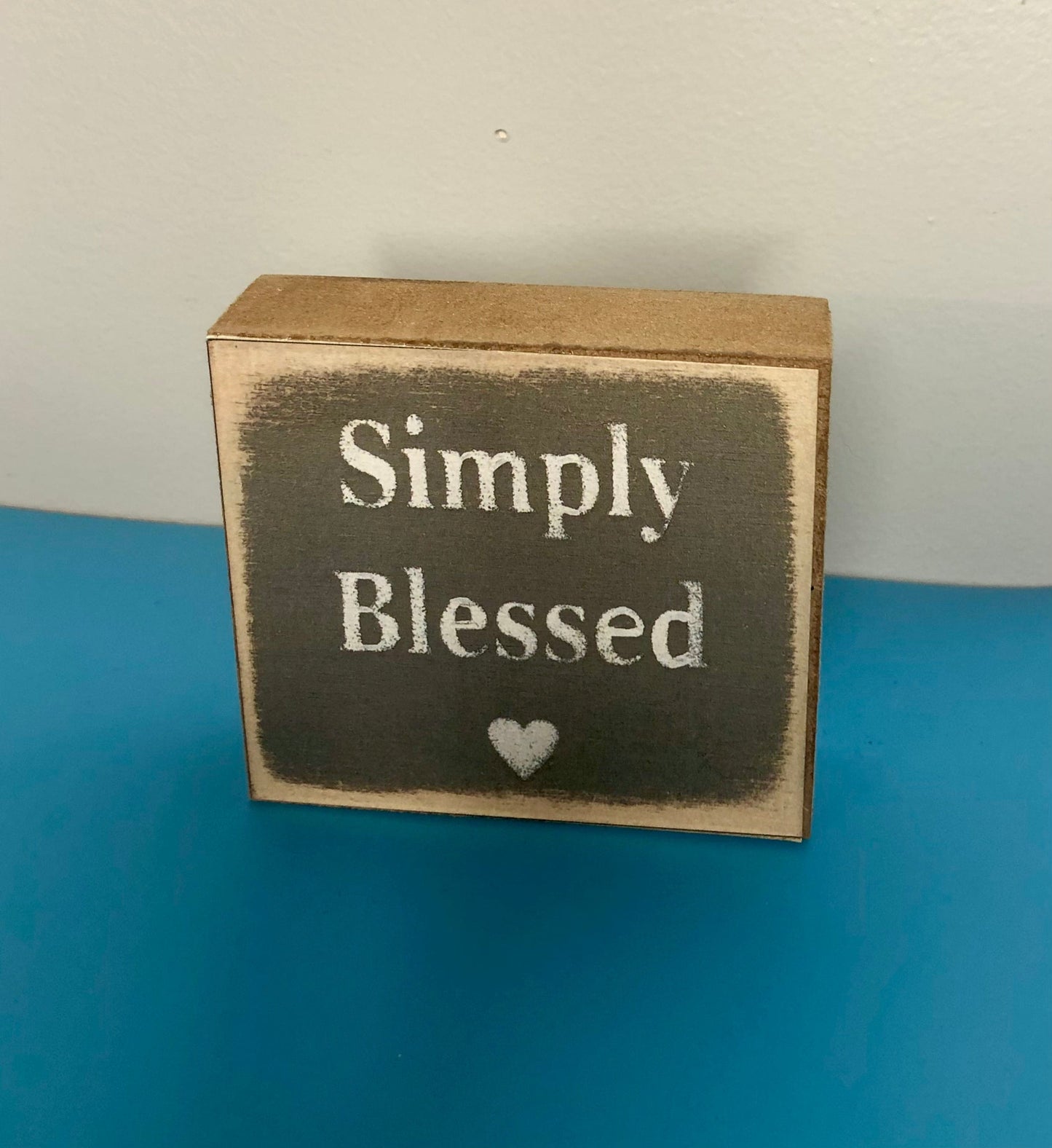 Simply Blessed 3x3 Wood Block Signs sassafrasorig