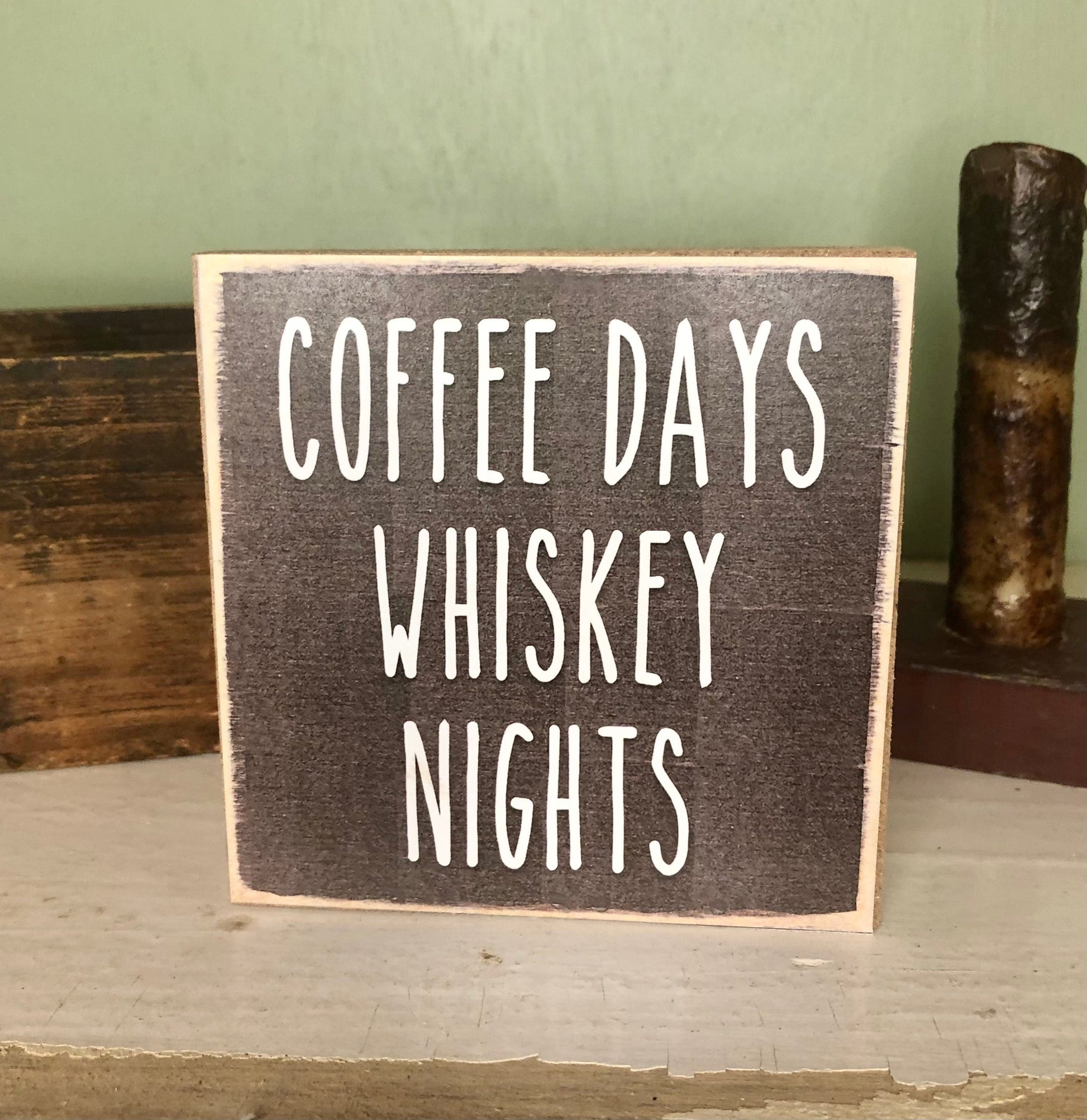 4x4 Wood Block Signs-Fun Gifts Coffee Days 4x4 Wood Block Signs-Fun Gifts sassafrasorig