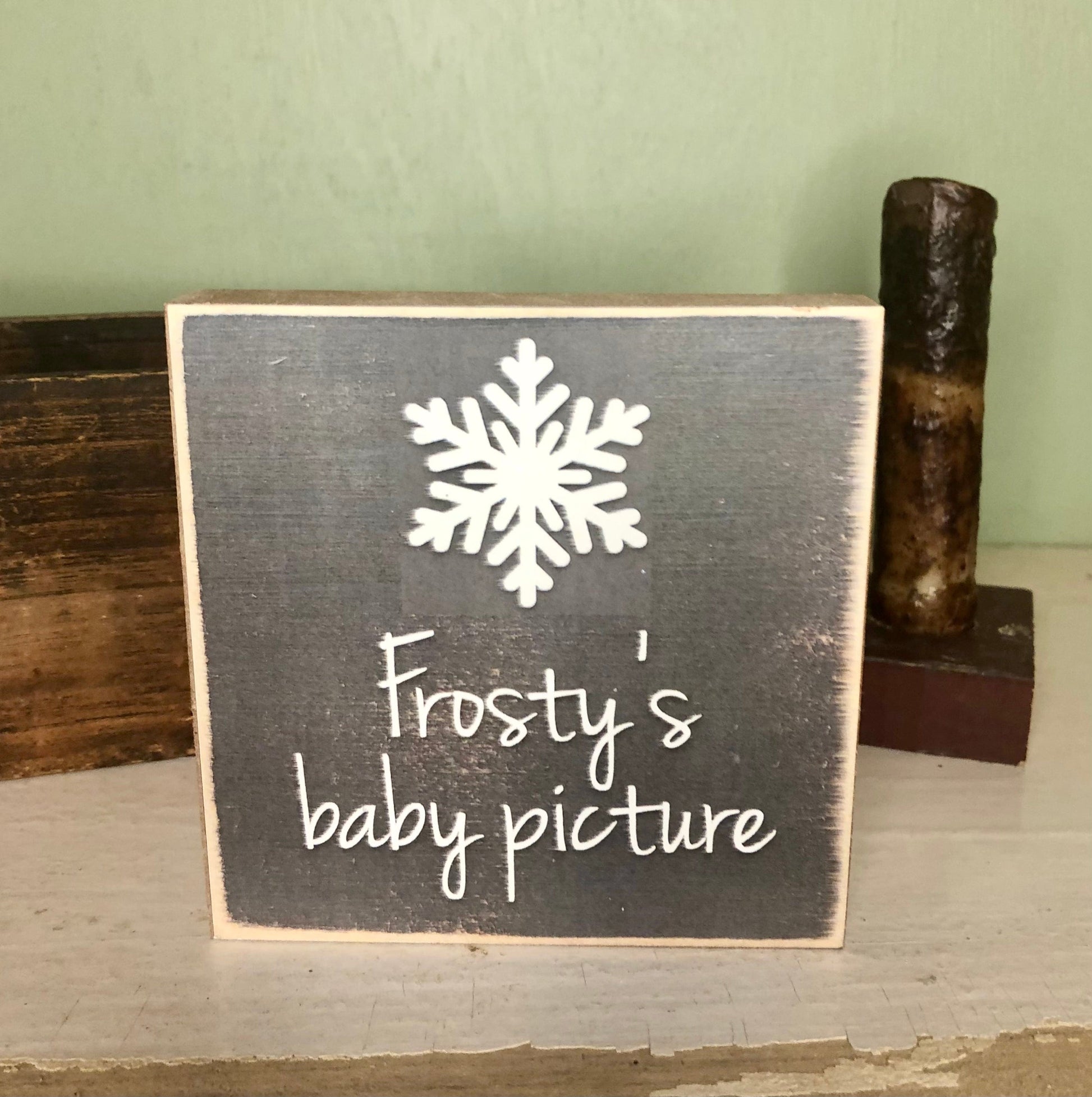 4x4 Wood Block Signs-Fun Gifts Frosty’s Baby Picture 4x4 Wood Block Signs-Fun Gifts sassafrasorig