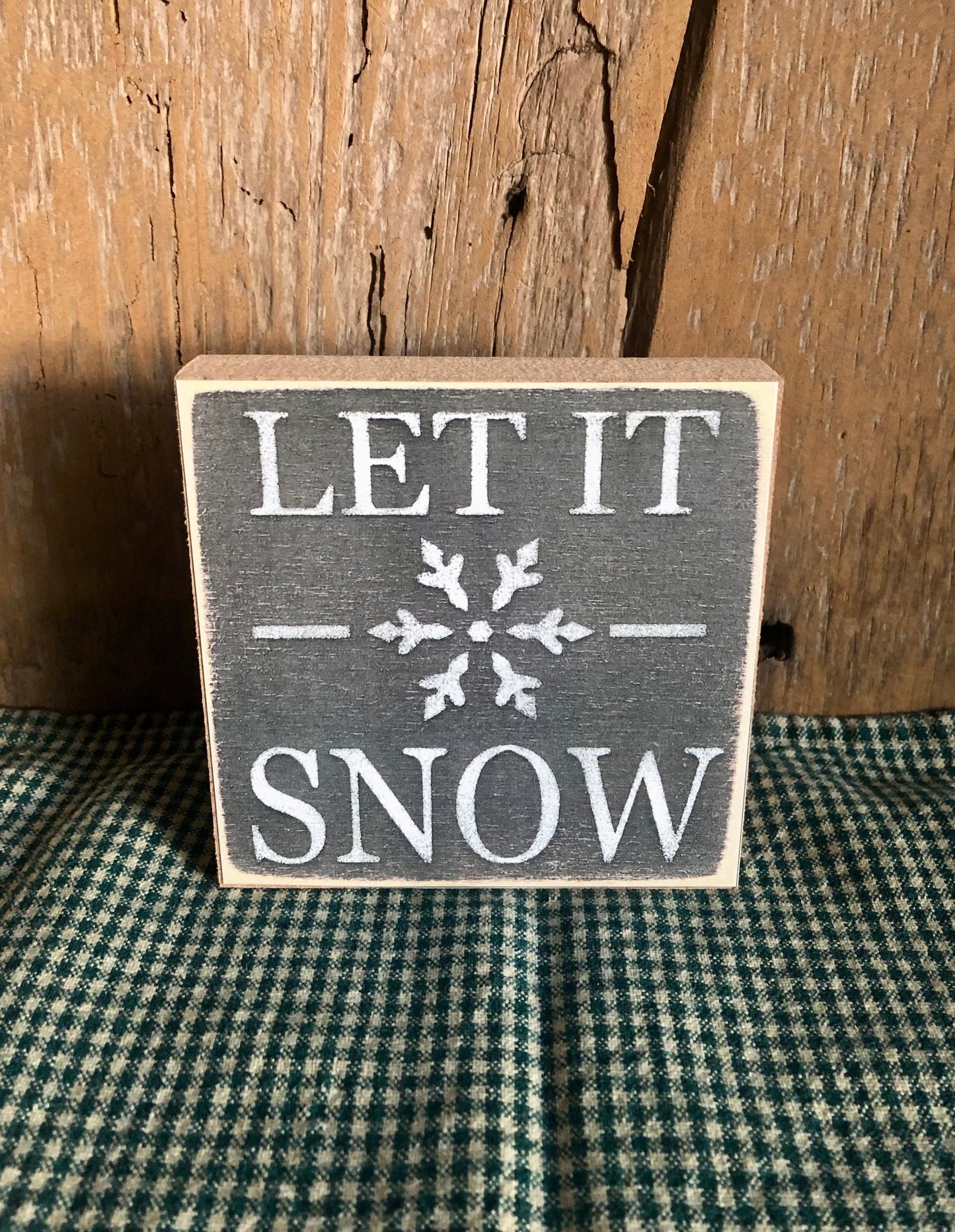 4x4 Wood Block Signs-Fun Gifts Let it Snow 4x4 Wood Block Signs-Fun Gifts sassafrasorig