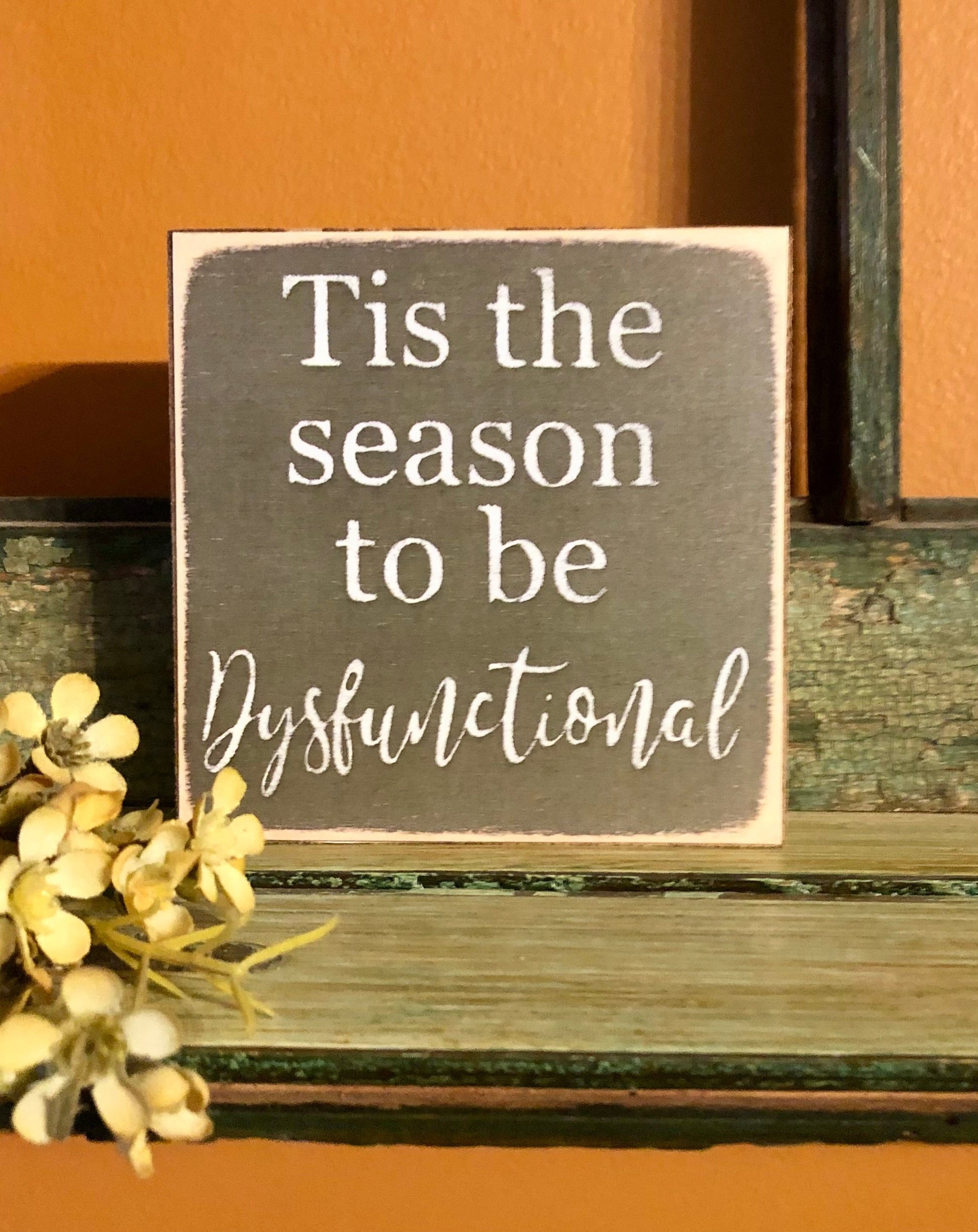 4x4 Wood Block Signs-Fun Gifts Tis’ the Season sassafrasorig