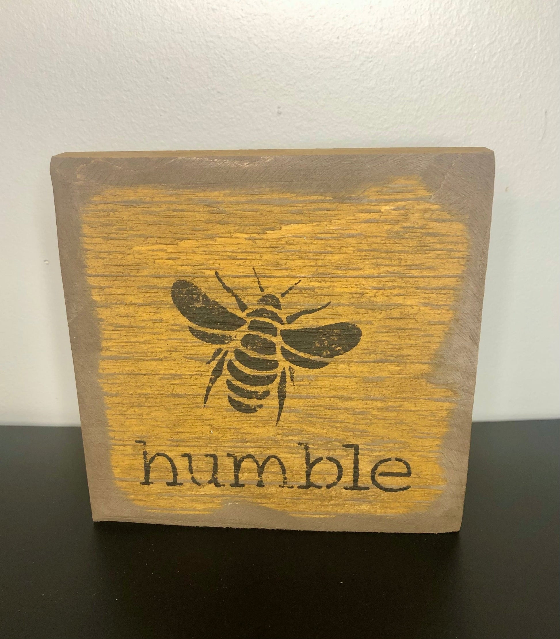Humble 5x5 Bee-Themed Wood Signs Sassafras Originals