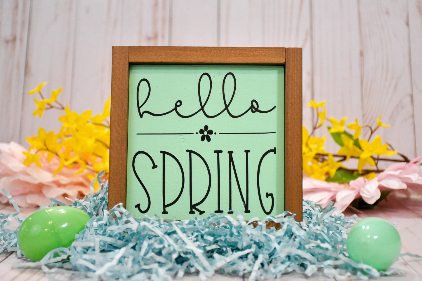 Hello Spring 5x5 Shelf Sitter Signs- Share Your Hobbies, Great for Gifting! Sassafras Originals