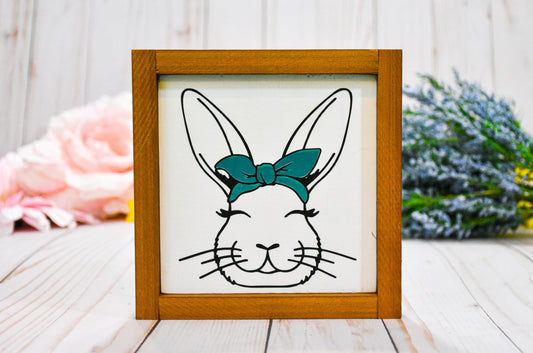 Rabbit Green Bow 5x5 Shelf Sitter Signs- Share Your Hobbies, Great for Gifting! Sassafras Originals