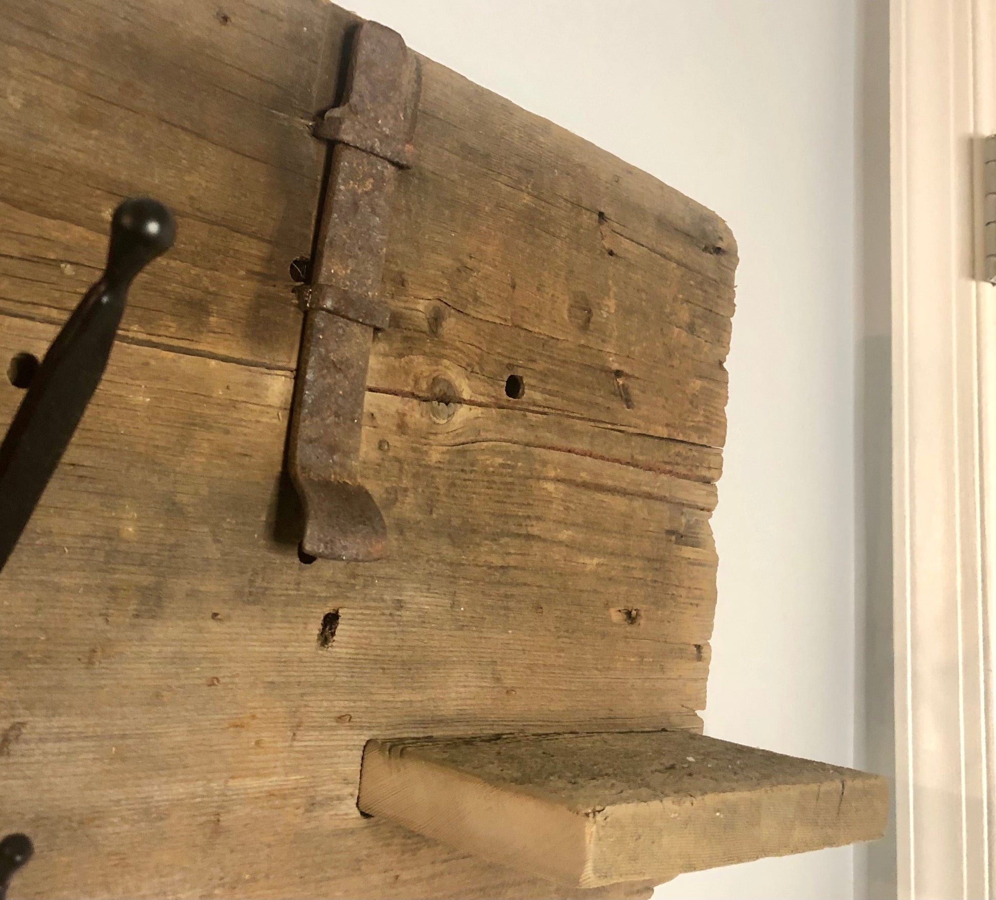 Authentic Barn Wood Wall Shelf with Hooks Sassafras Originals