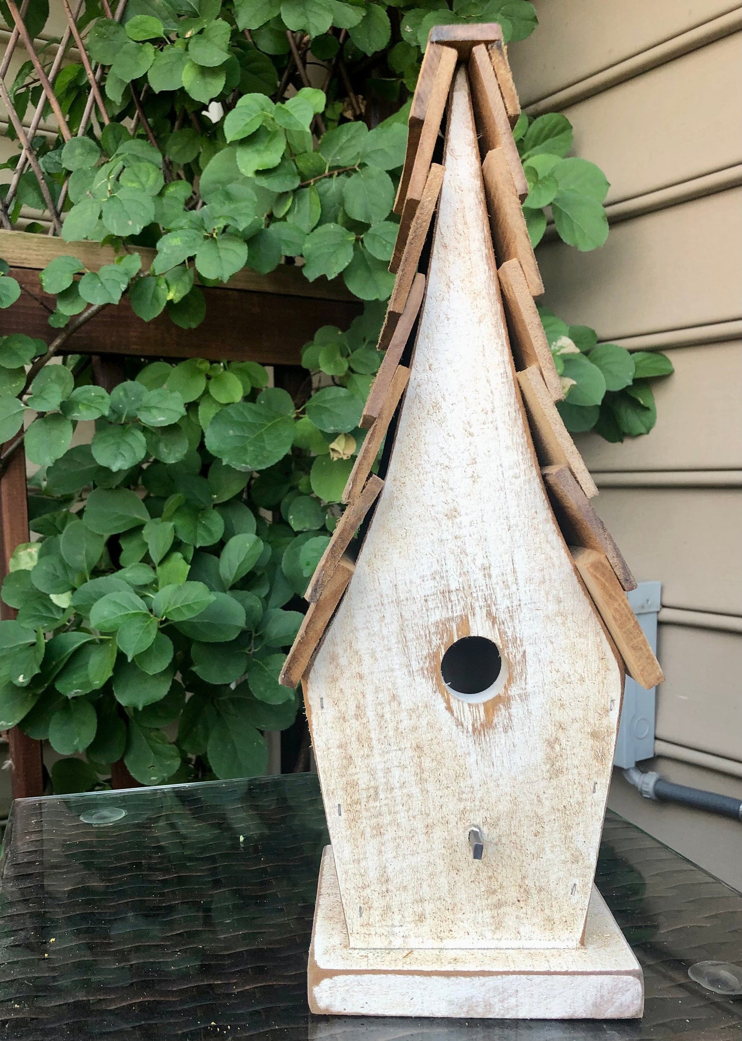 Birdhouse- White, Distressed Sassafras Originals