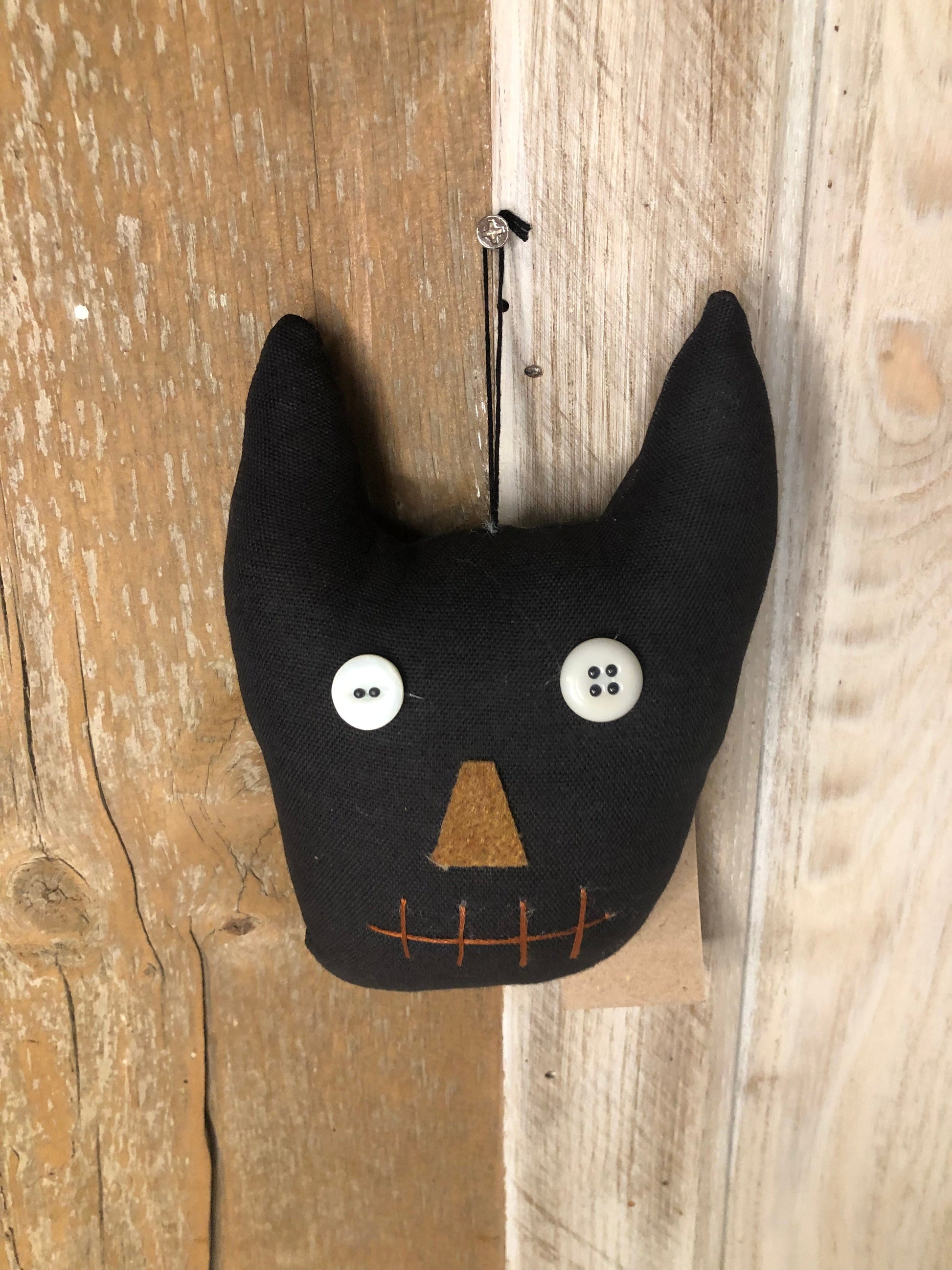 Decor Black Stuffed Cat- Hand sewn Halloween or Year Round Decor Sassafras Originals