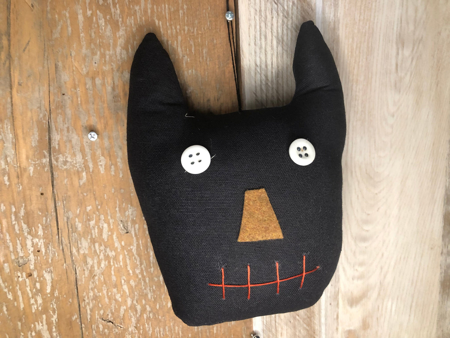 Decor Large Black Stuffed Cat- Hand sewn Halloween or Year Round Decor Sassafras Originals