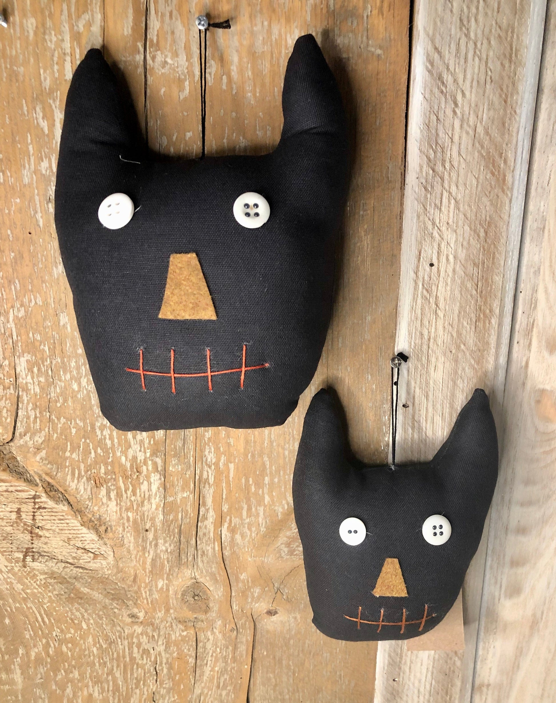 Decor Small Black Stuffed Cat- Hand sewn Halloween or Year Round Decor Sassafras Originals