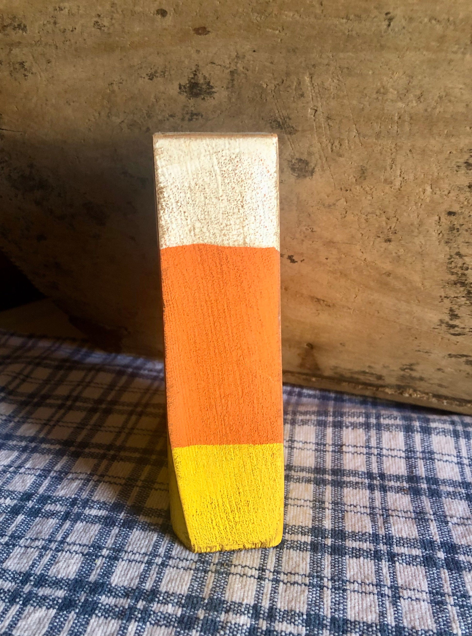 Candy Corn Wood Shelf Sitter Decor Sassafras Originals