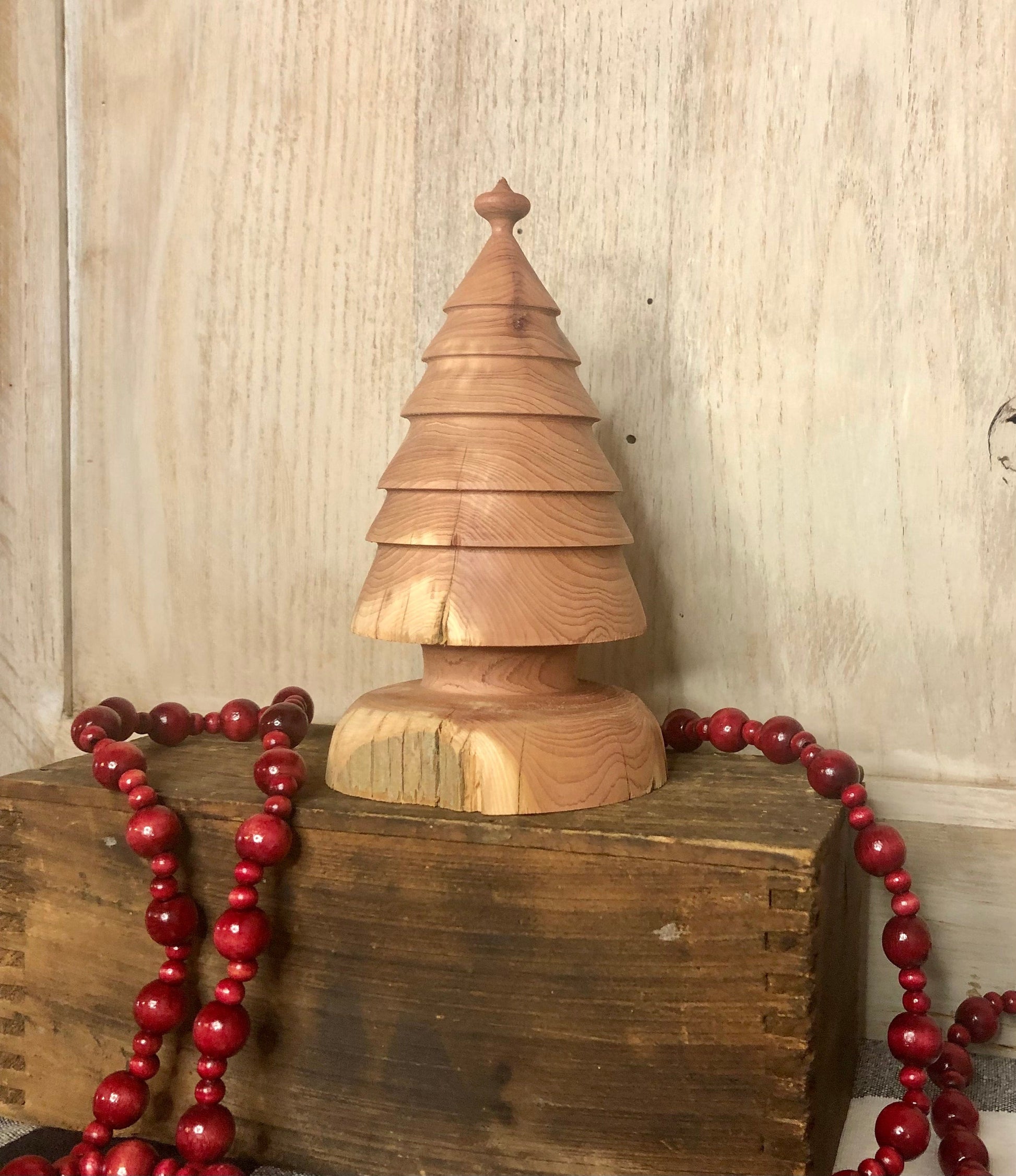 Cedar Trees-Hand Turned Rustic Tree Short Seasonal & Holiday Decorations Sassafras Originals