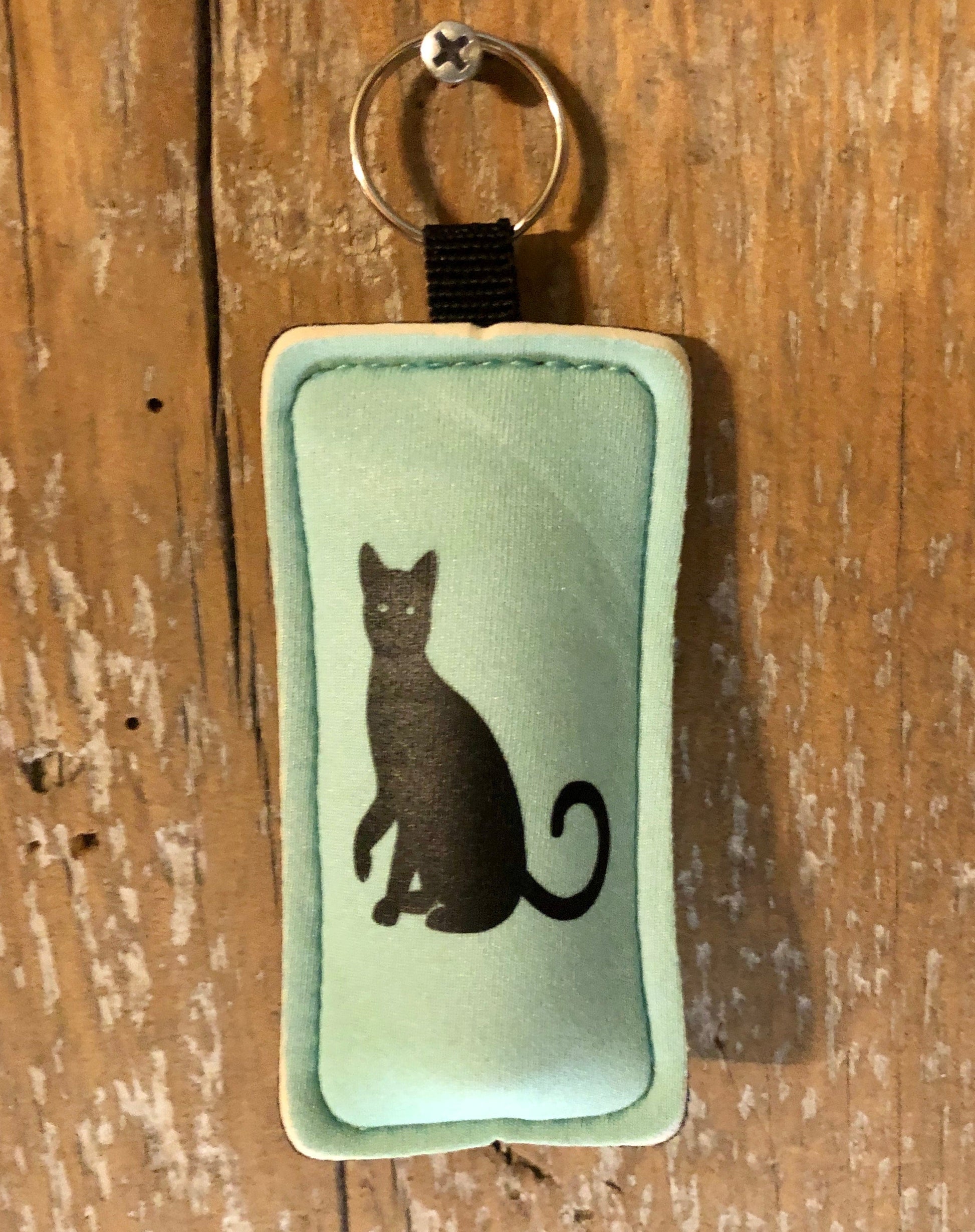 travel case Cat Chapstick Holder with metal fastener Sassafras Originals