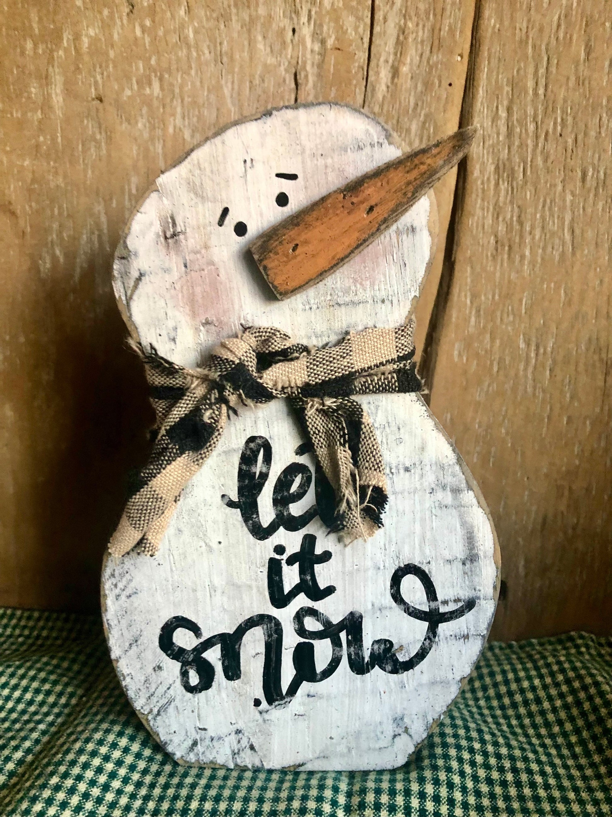 Chunky Snowman Let it Snow Chunky Snowman Decor Sassafras Originals