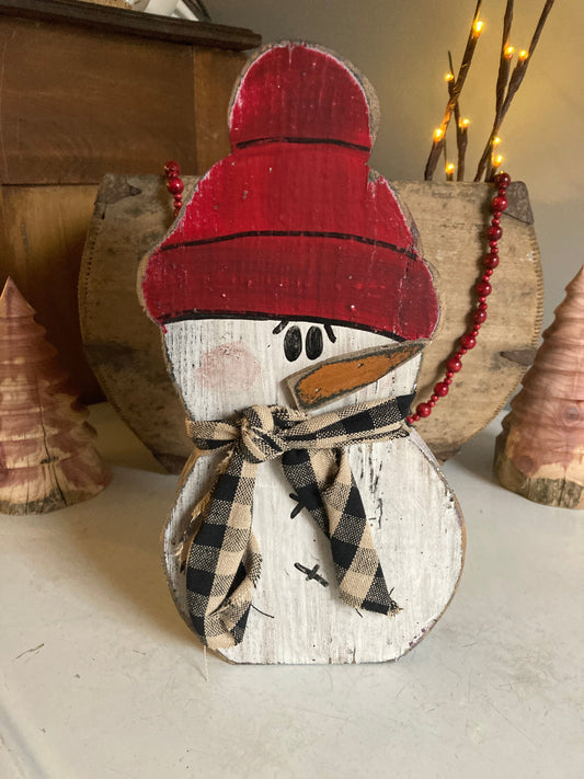 Chunky Snowman-Red Hat Chunky Snowman-Red Hat Seasonal & Holiday Decorations Sassafras Originals