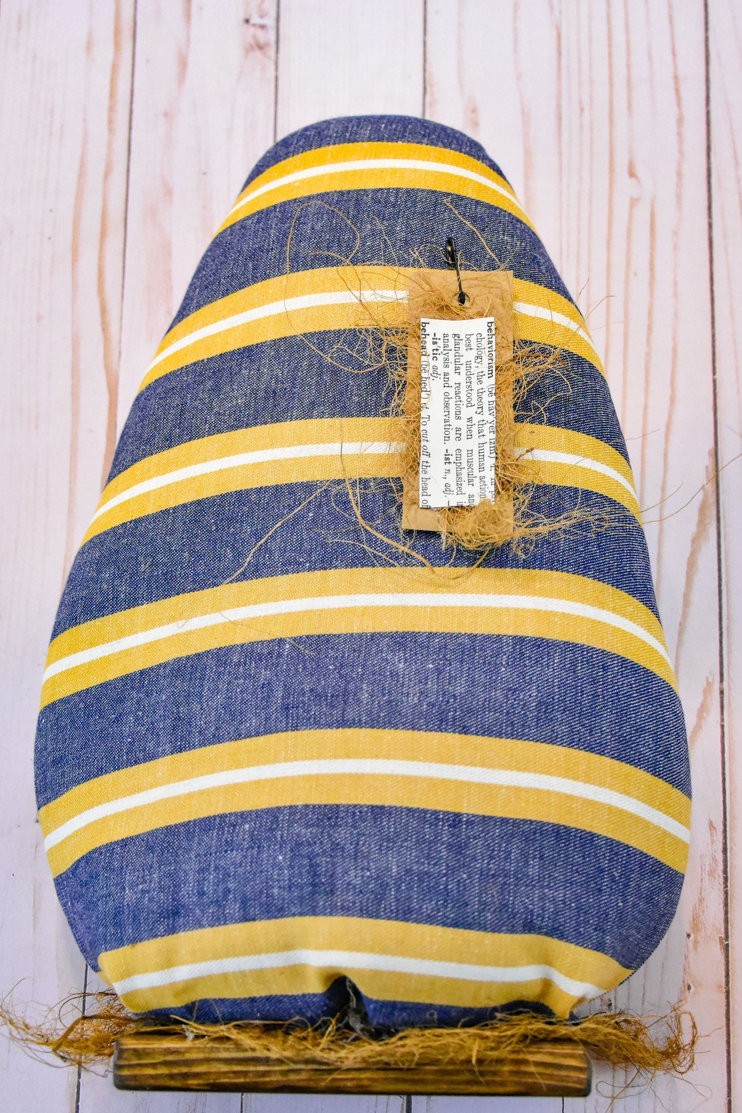 Egg- handmade, stuffed egg on wood base. Sassafras Originals