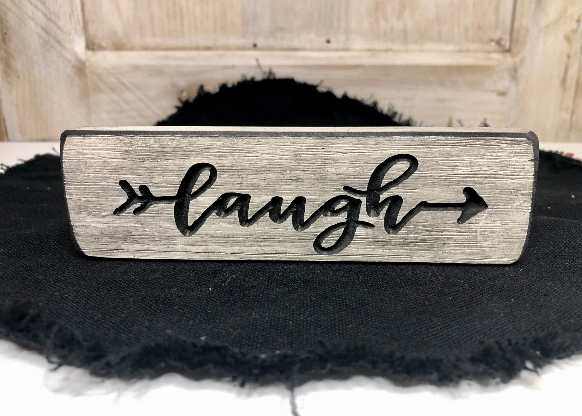 Engraved Magnetic Word Block Laugh Sassafras Originals