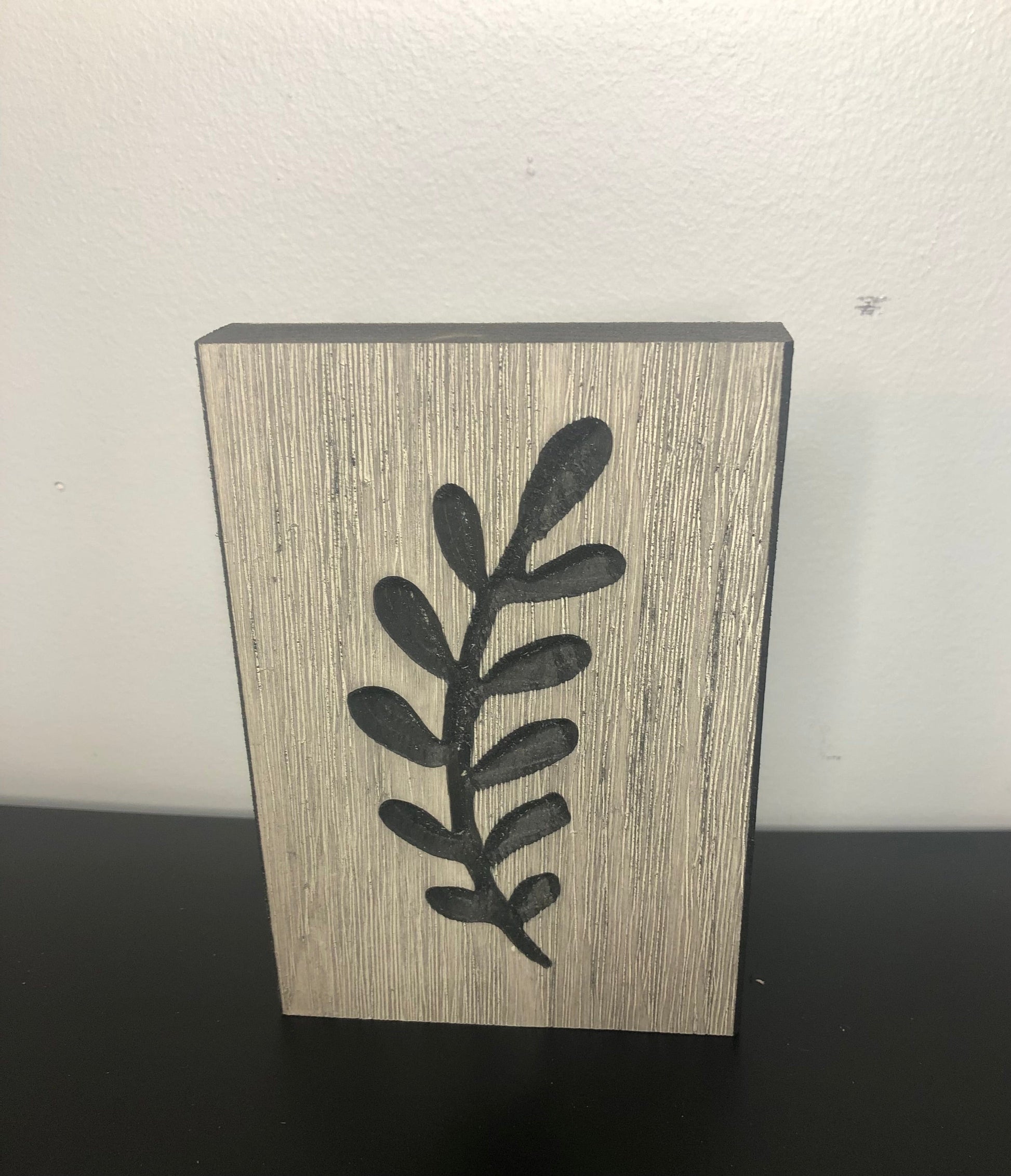 Leaf Engraved Wood Block Sassafras Originals