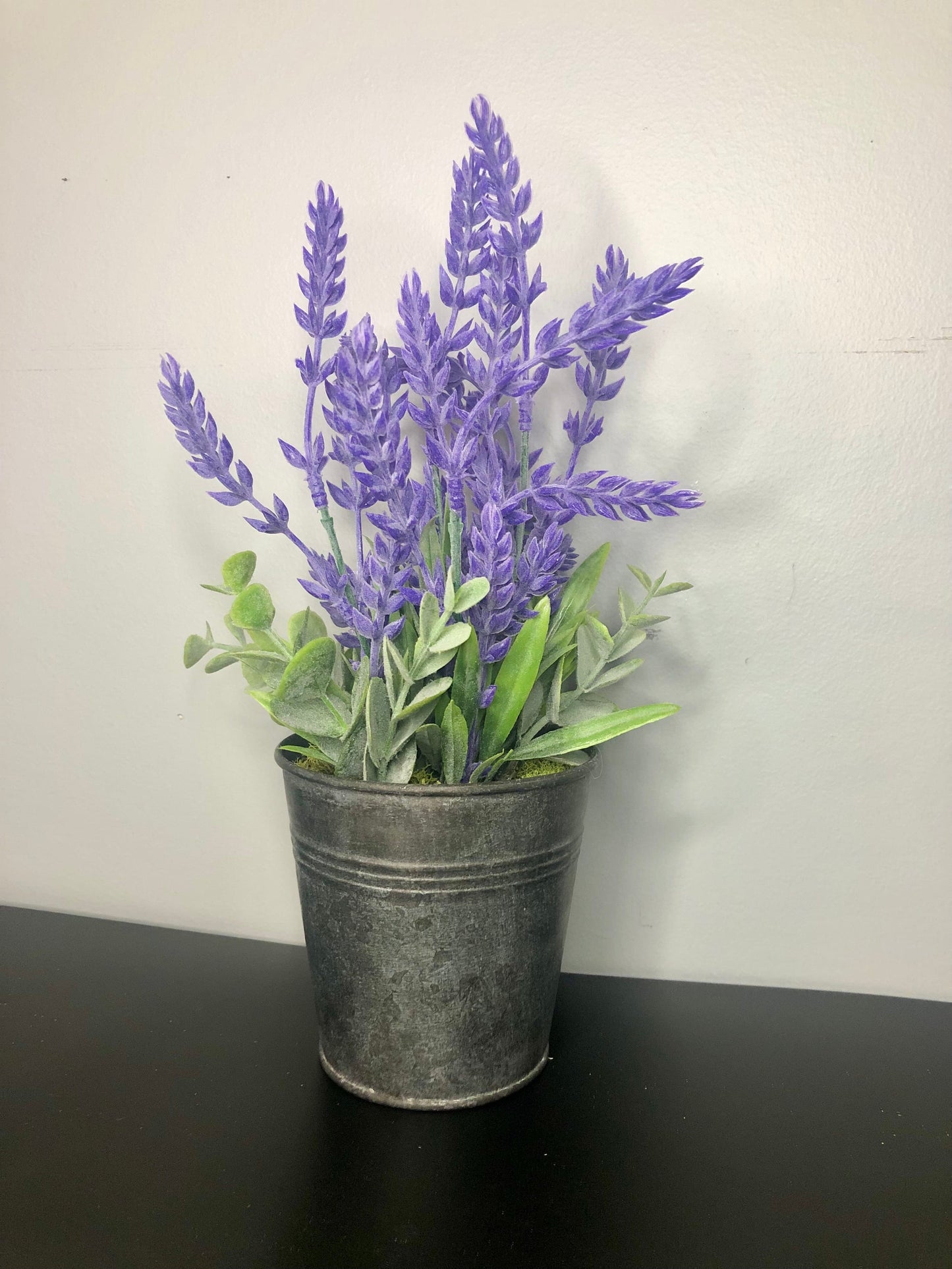 Faux Lavender in Metal Pot Sassafras Originals