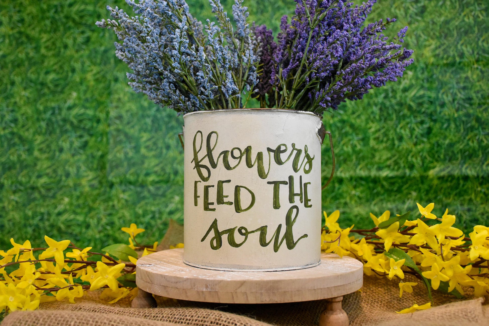 Flower Bucket-Handpainted Sassafras Originals