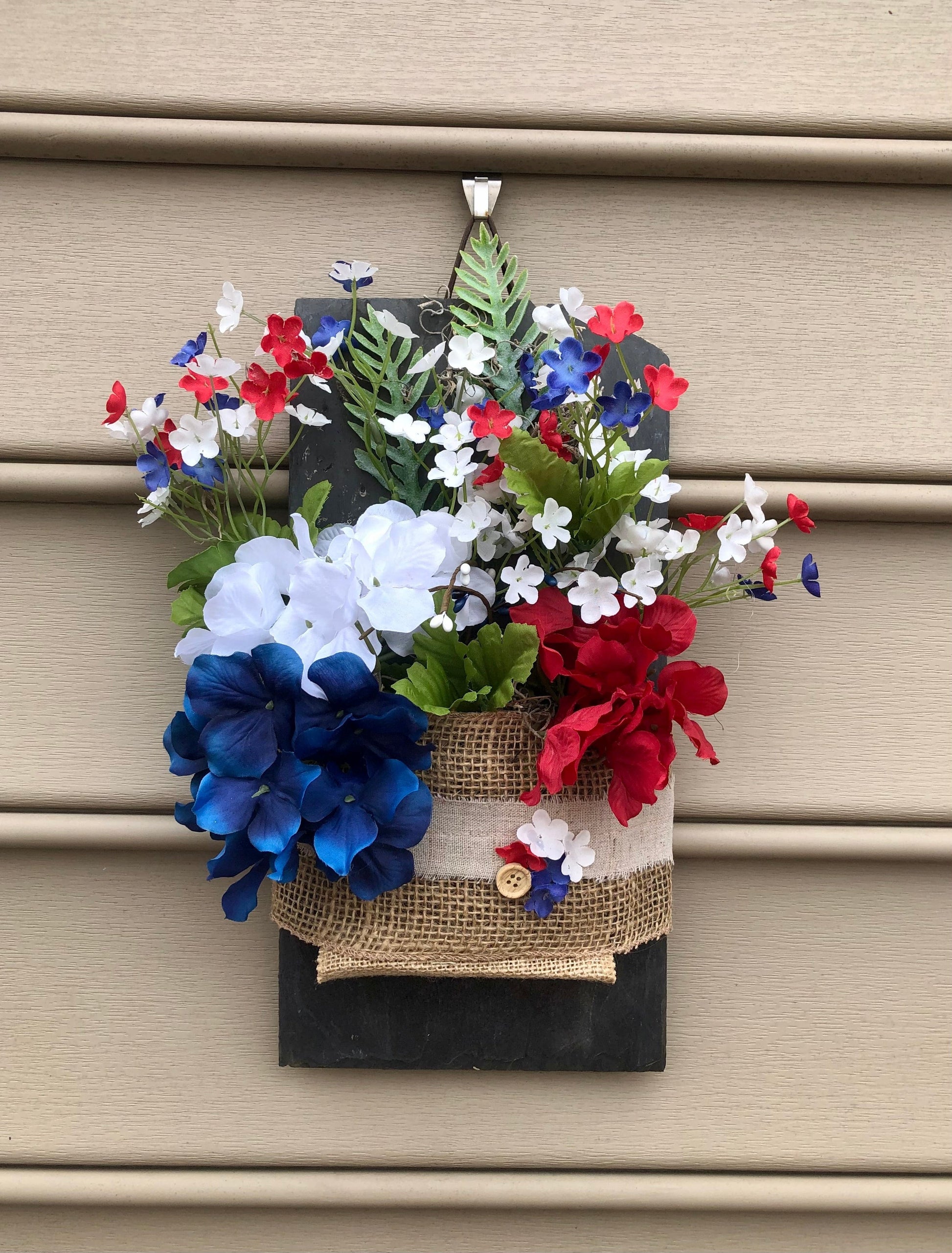 Flower Slate-Patriotic, Americana Sassafras Originals