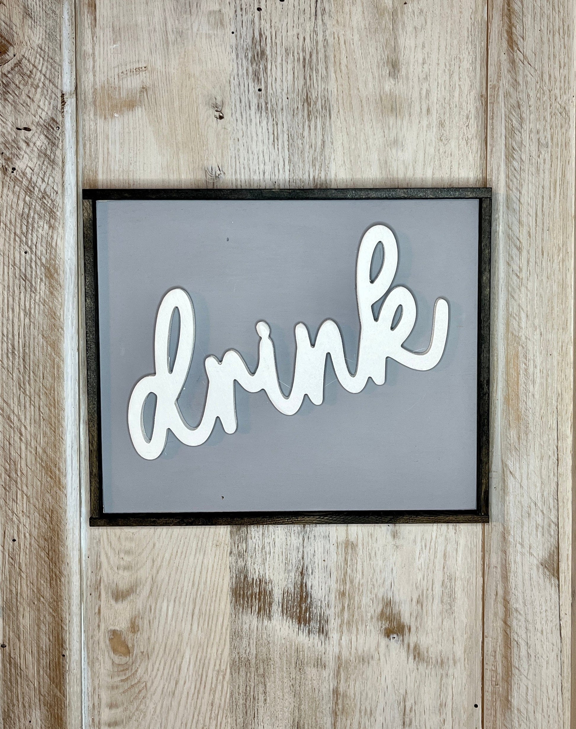 Sign Drink Framed Wood Word Signs Sassafras Originals