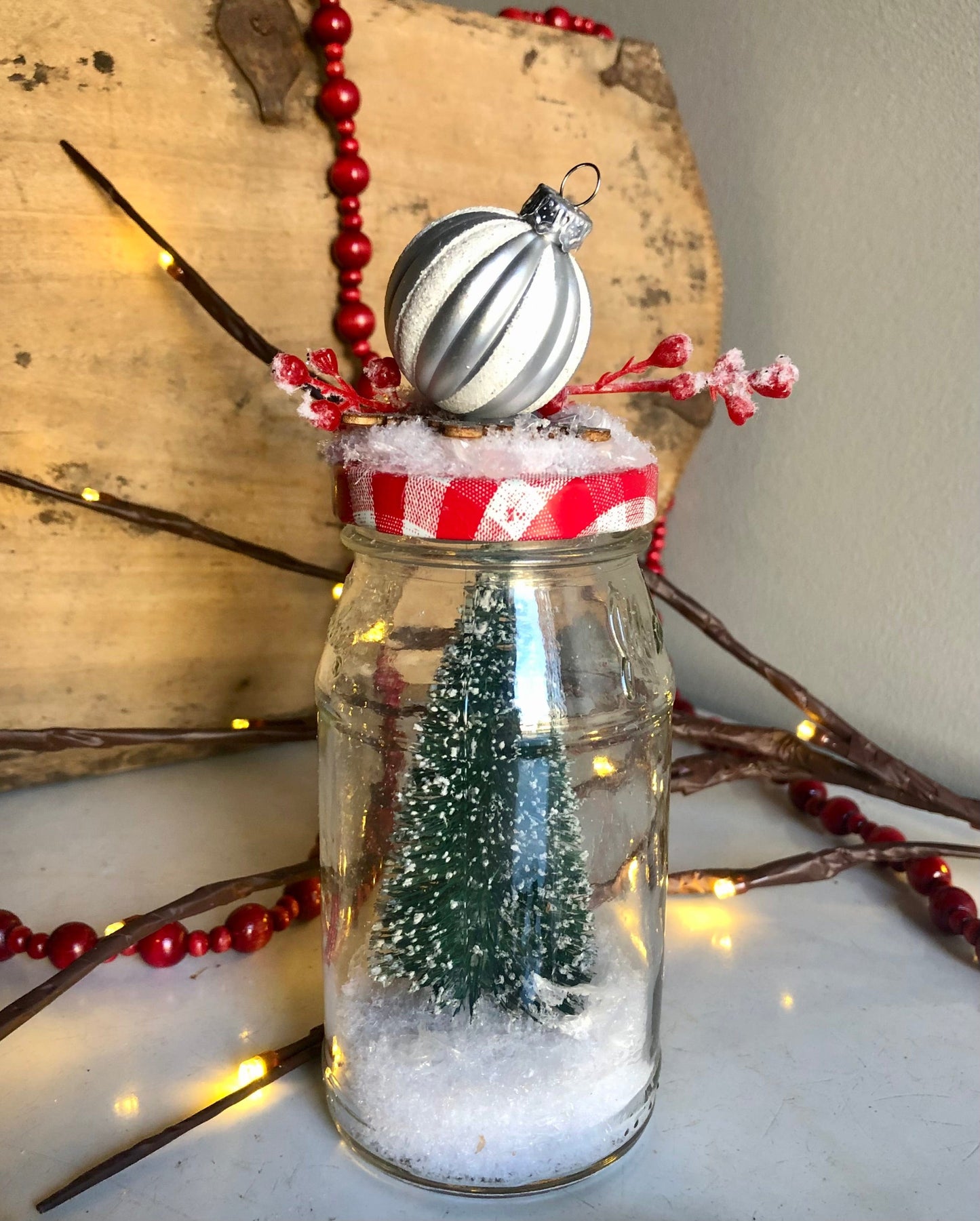 Glass Jar Winter Decor Tree Glass Jar Winter Decor Seasonal & Holiday Decorations Sassafras Originals