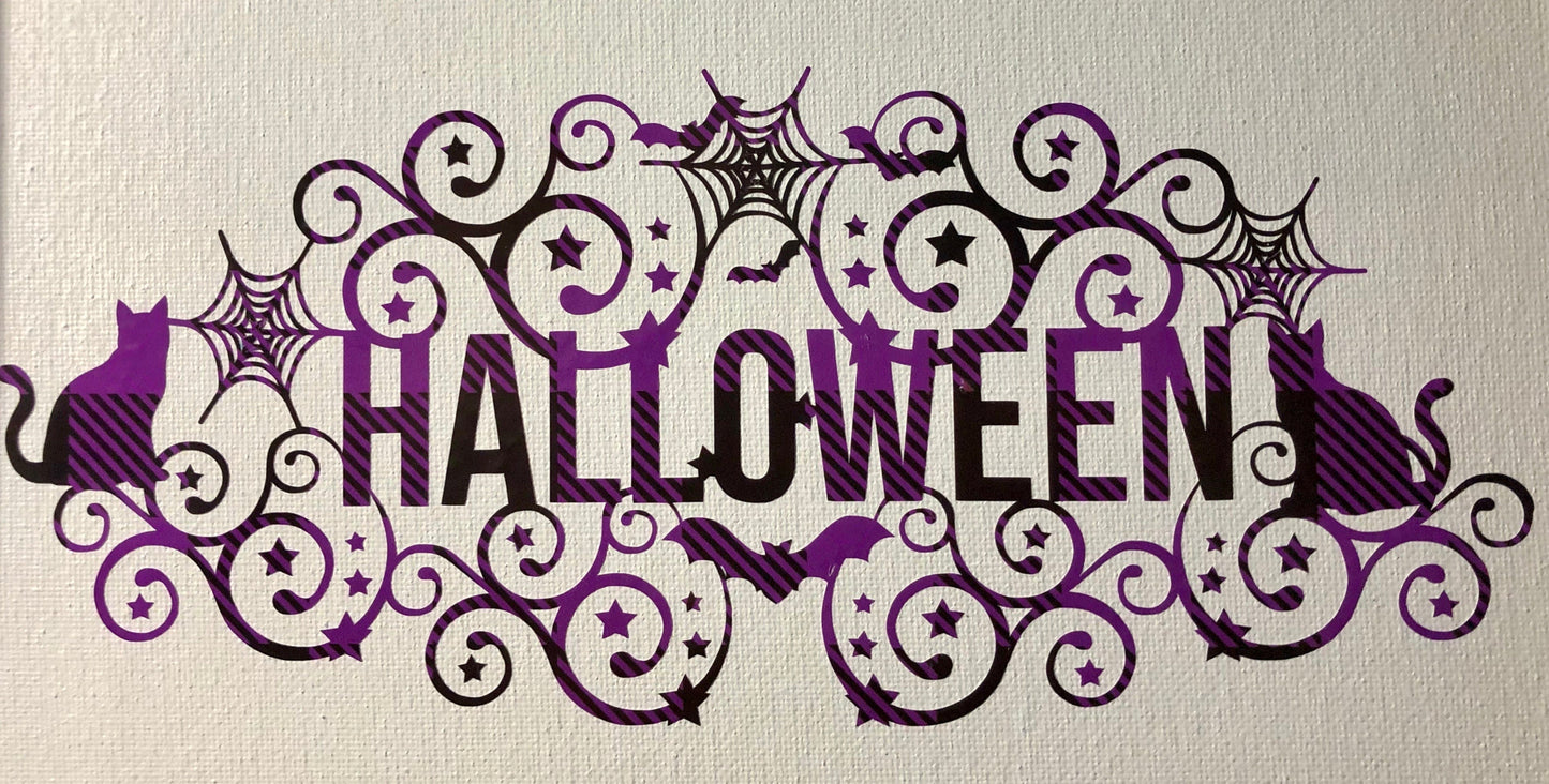 Decor Halloween Sign- Purple Sassafras Originals