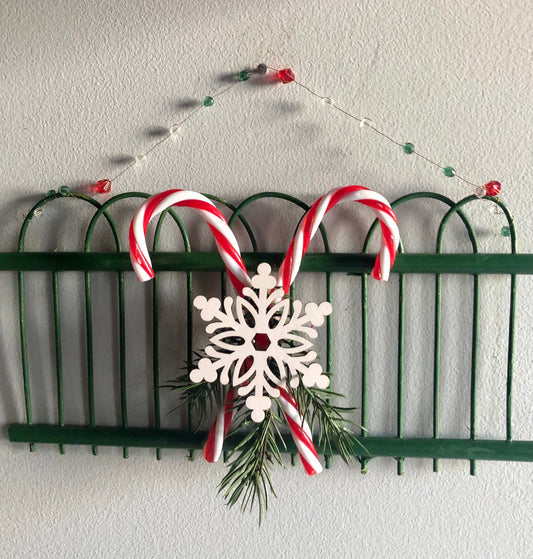 Hanging Candy Cane Fence Hanging Candy Cane Fence Sassafras Originals