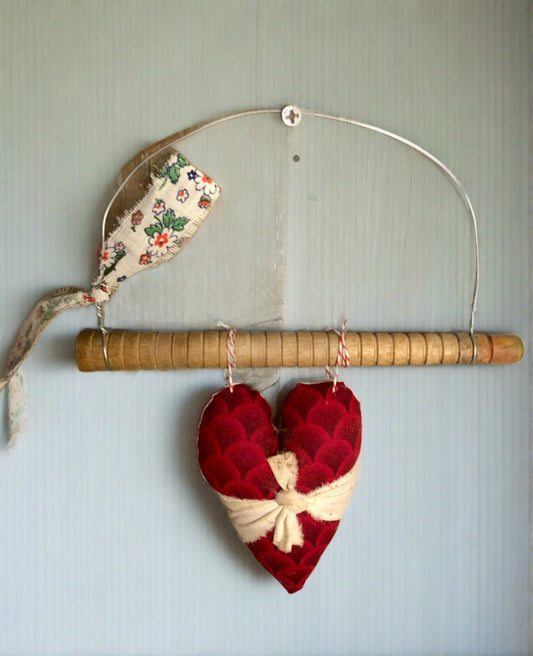 Hanging Heart Upcycled Decor Sassafras Originals