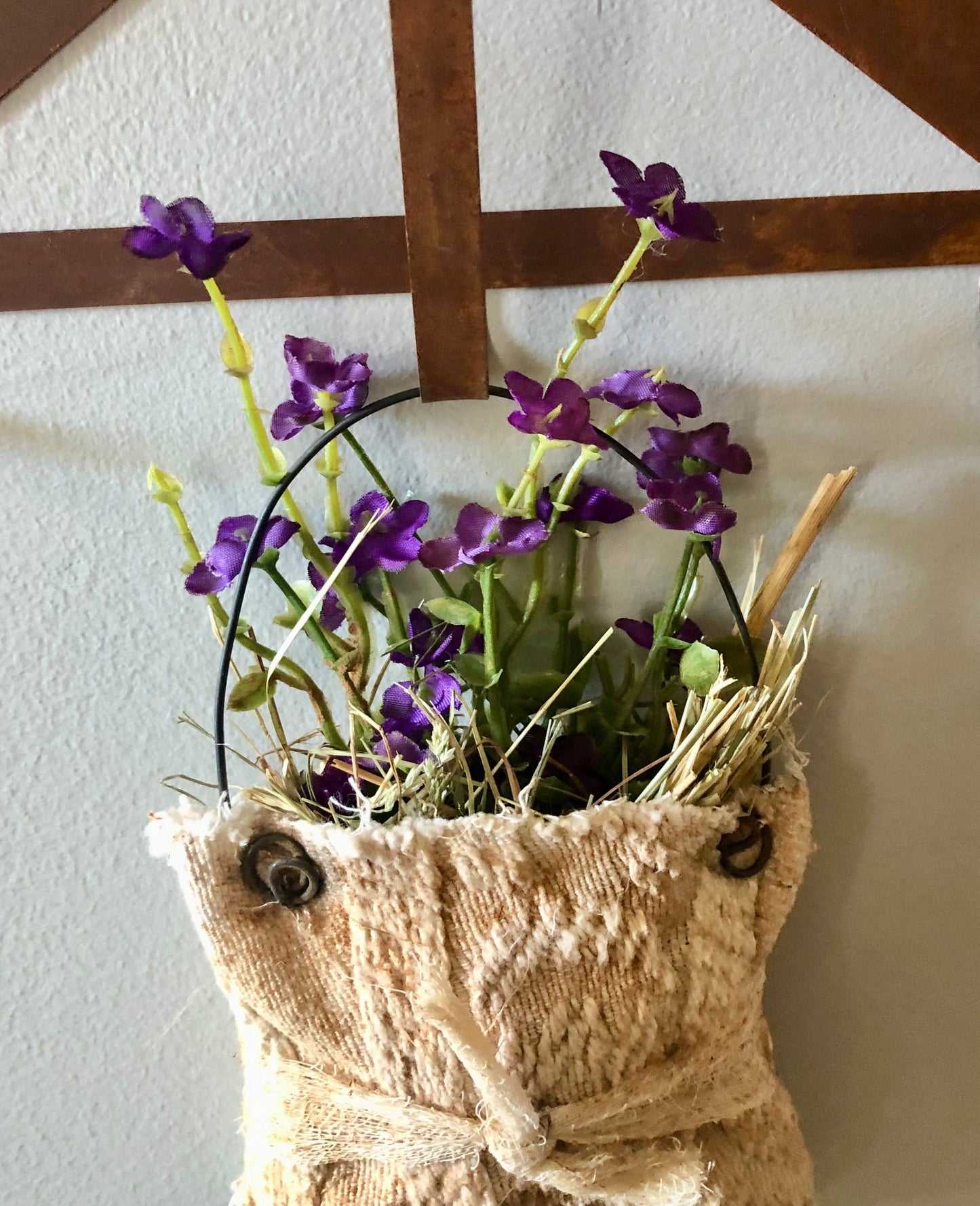 Purple Flowers Hanging Spring Floral Pockets Sassafras Originals