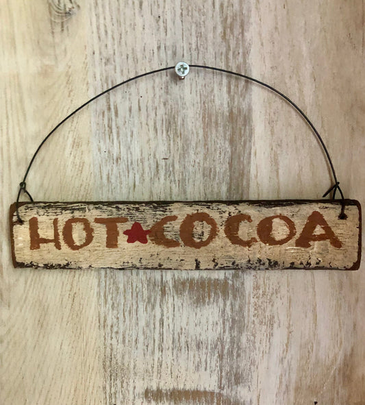 Hot Cocoa Lath Hanging Sign Hot Cocoa Lath Hanging Sign Decor Sassafras Originals