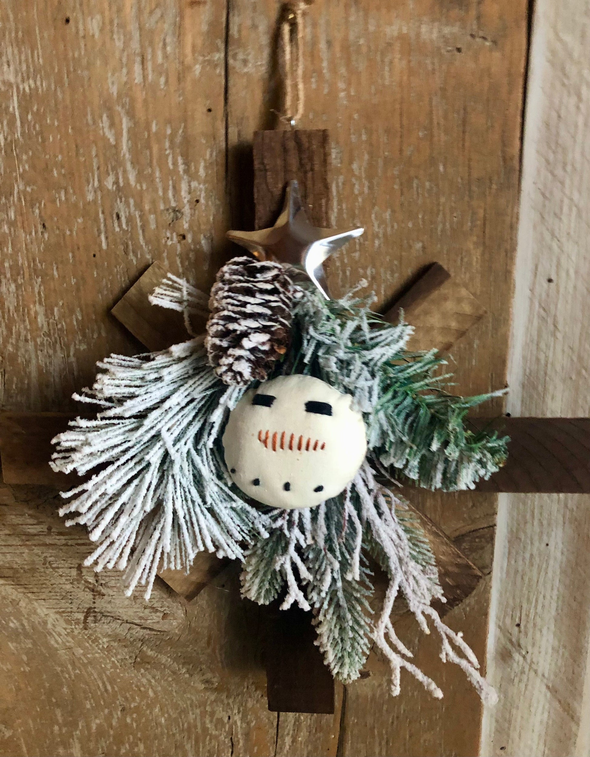 Lath Snowflake Snowman head Lath Snowflake Sassafras Originals