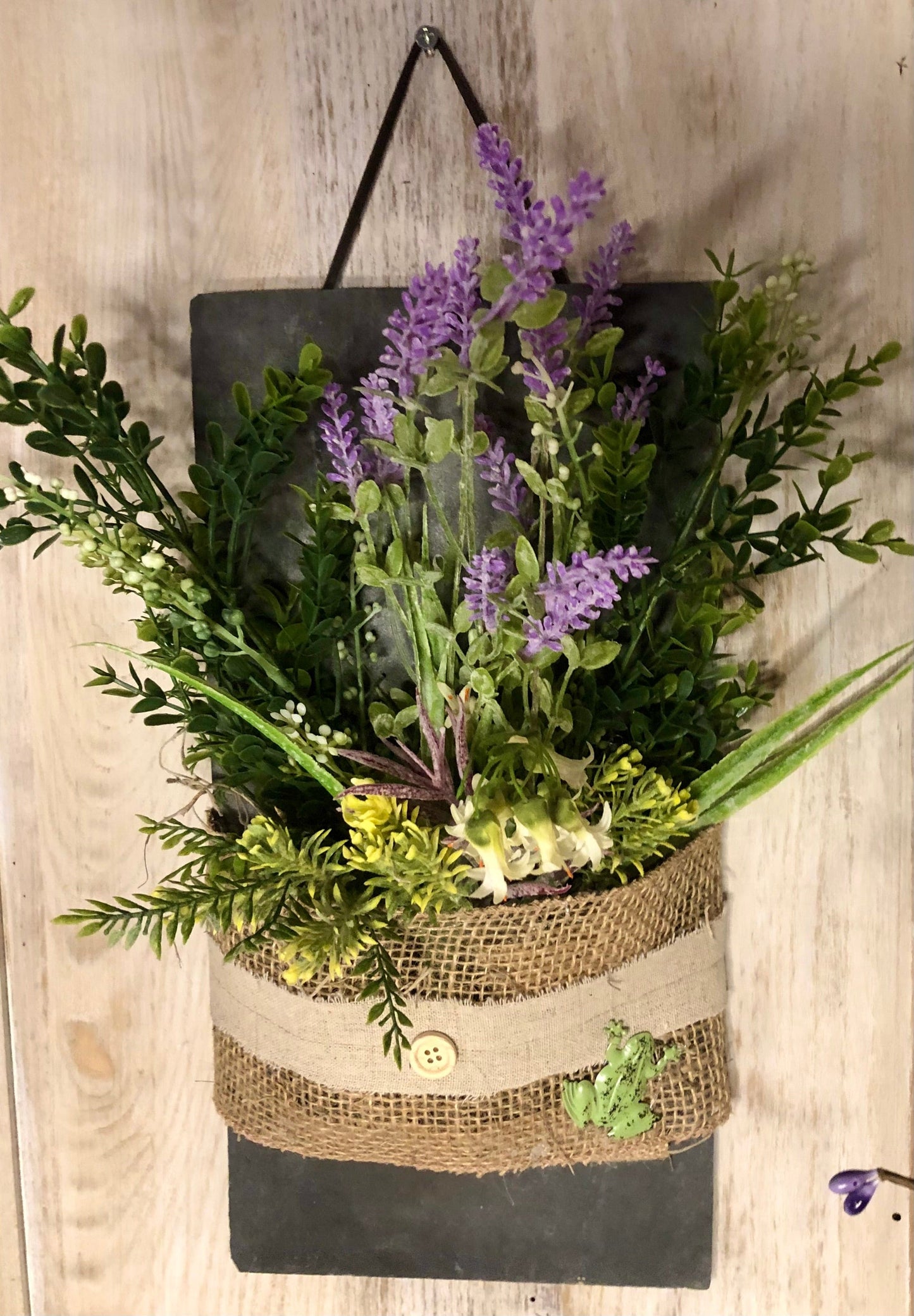 Lavender Slates- Hanging Floral Arrangement Sassafras Originals