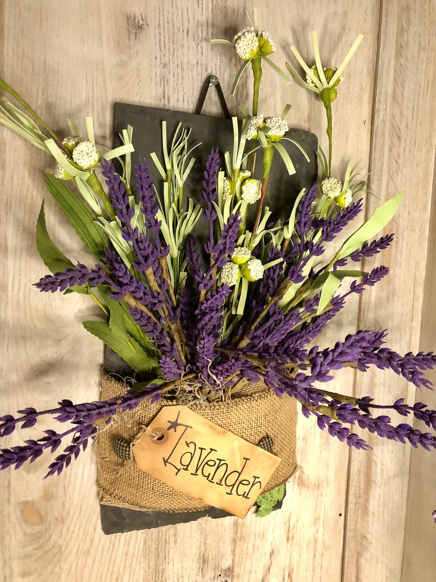 Lavender Slates- Hanging Floral Arrangement Sassafras Originals