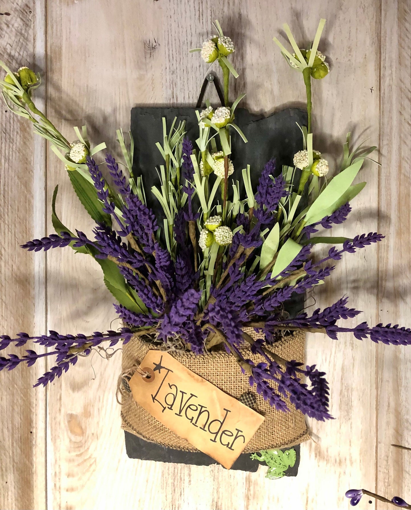 Lavender Slates- Hanging Floral Arrangement Sassafras Originals