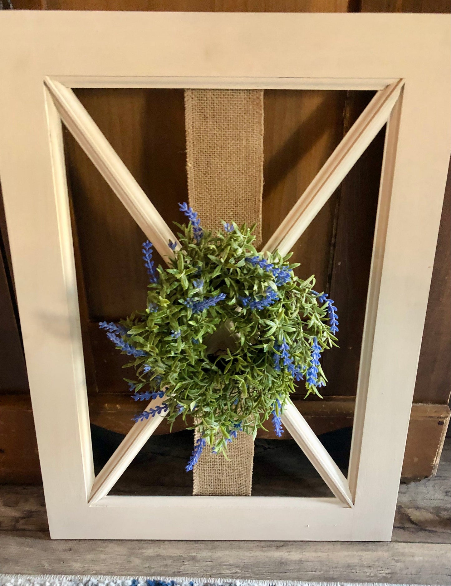 Lavender Wreath on Wood Frame Sassafras Originals