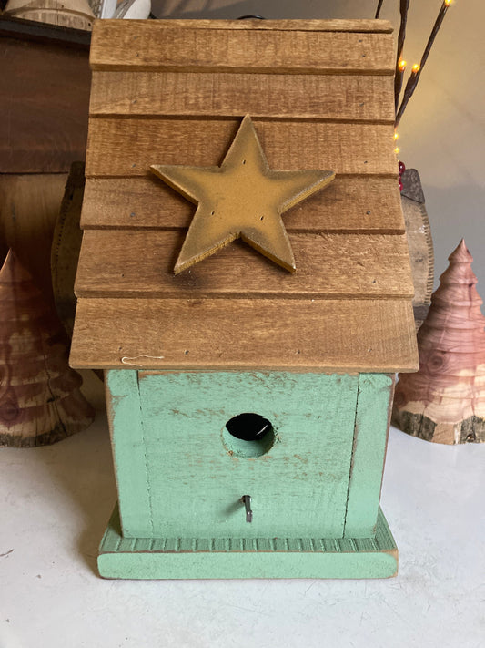 Mint Birdhouse with Lath Roof Mint Birdhouse with Lath Roof Lawn & Garden Sassafras Originals