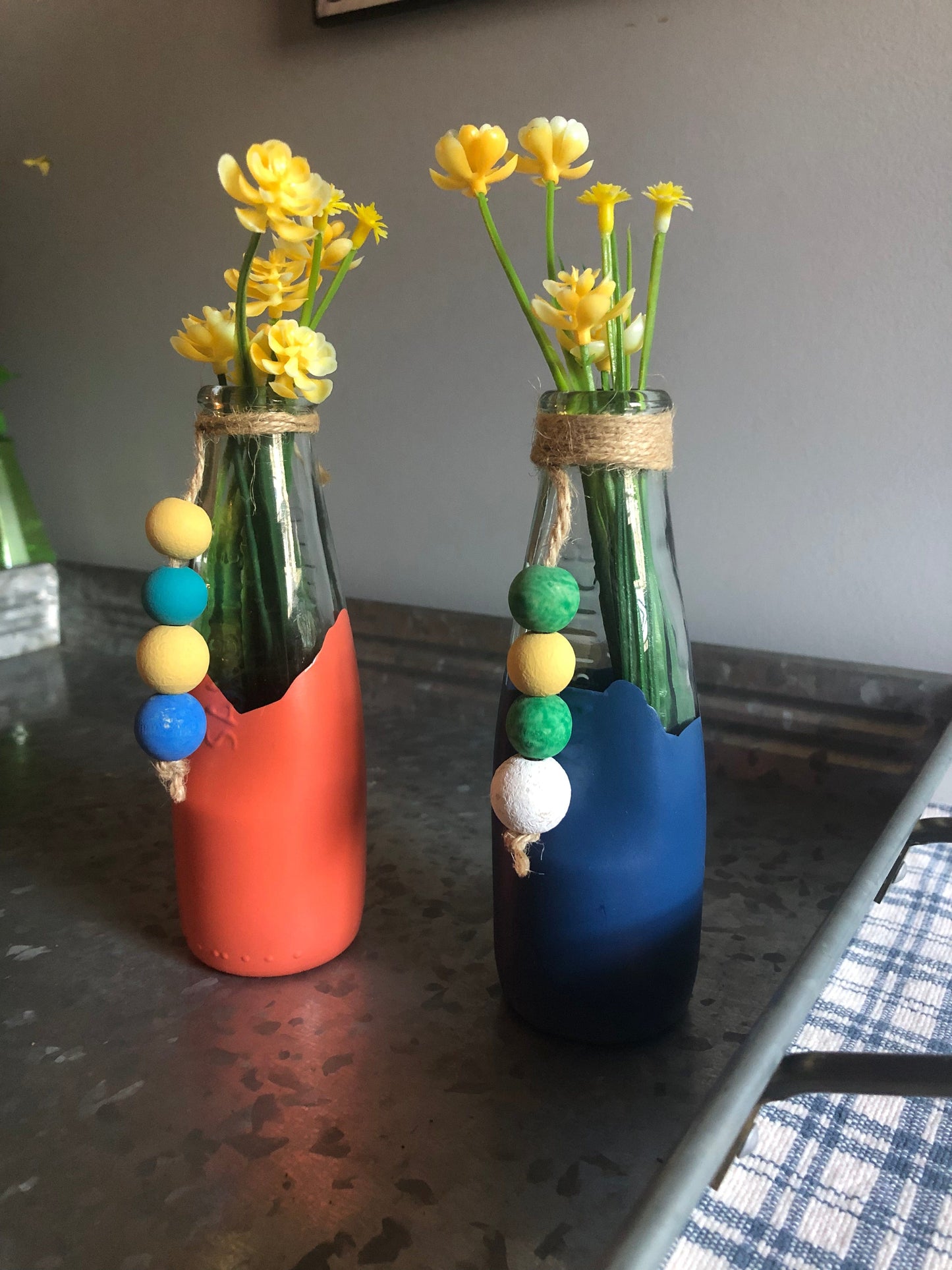 Painted Bottle Vase Sassafras Originals