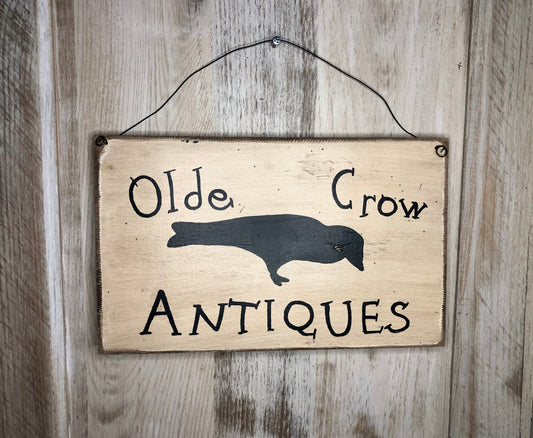 Decor Primitive Wood Crow Sign sassafrasorig