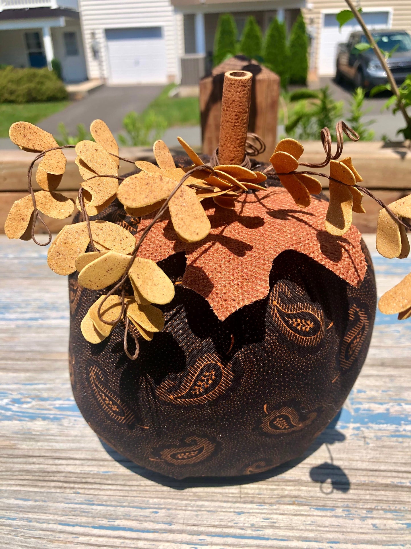 Pumpkins- Hand-stitched, Stuffed Decor Sassafras Originals