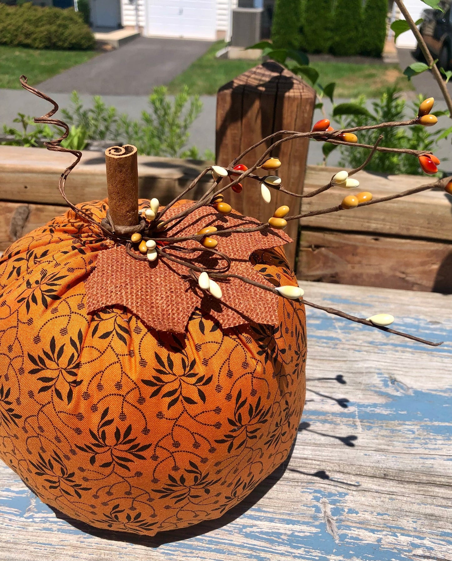 Pumpkins- Hand-stitched, Stuffed Decor Sassafras Originals