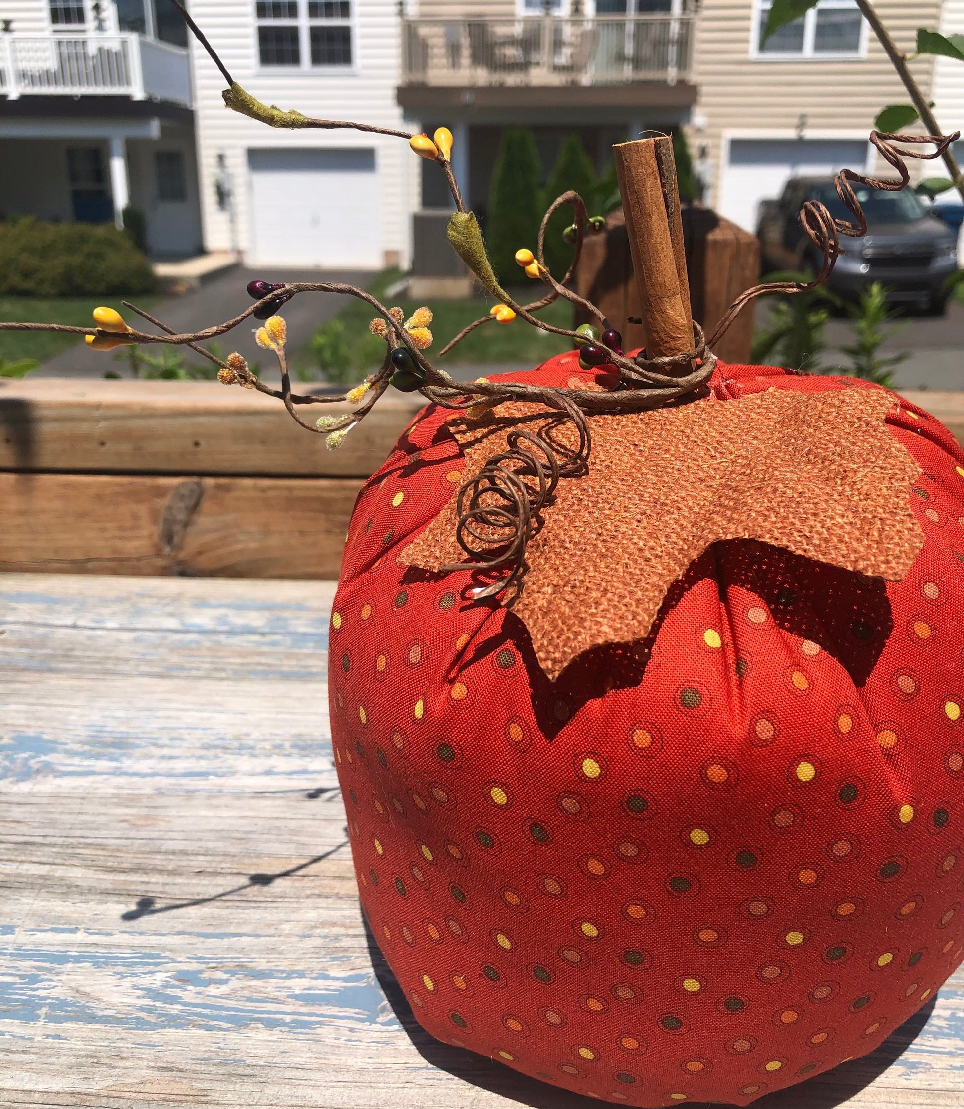 Pumpkins- Hand-stitched, Stuffed Decor Sassafras Originals