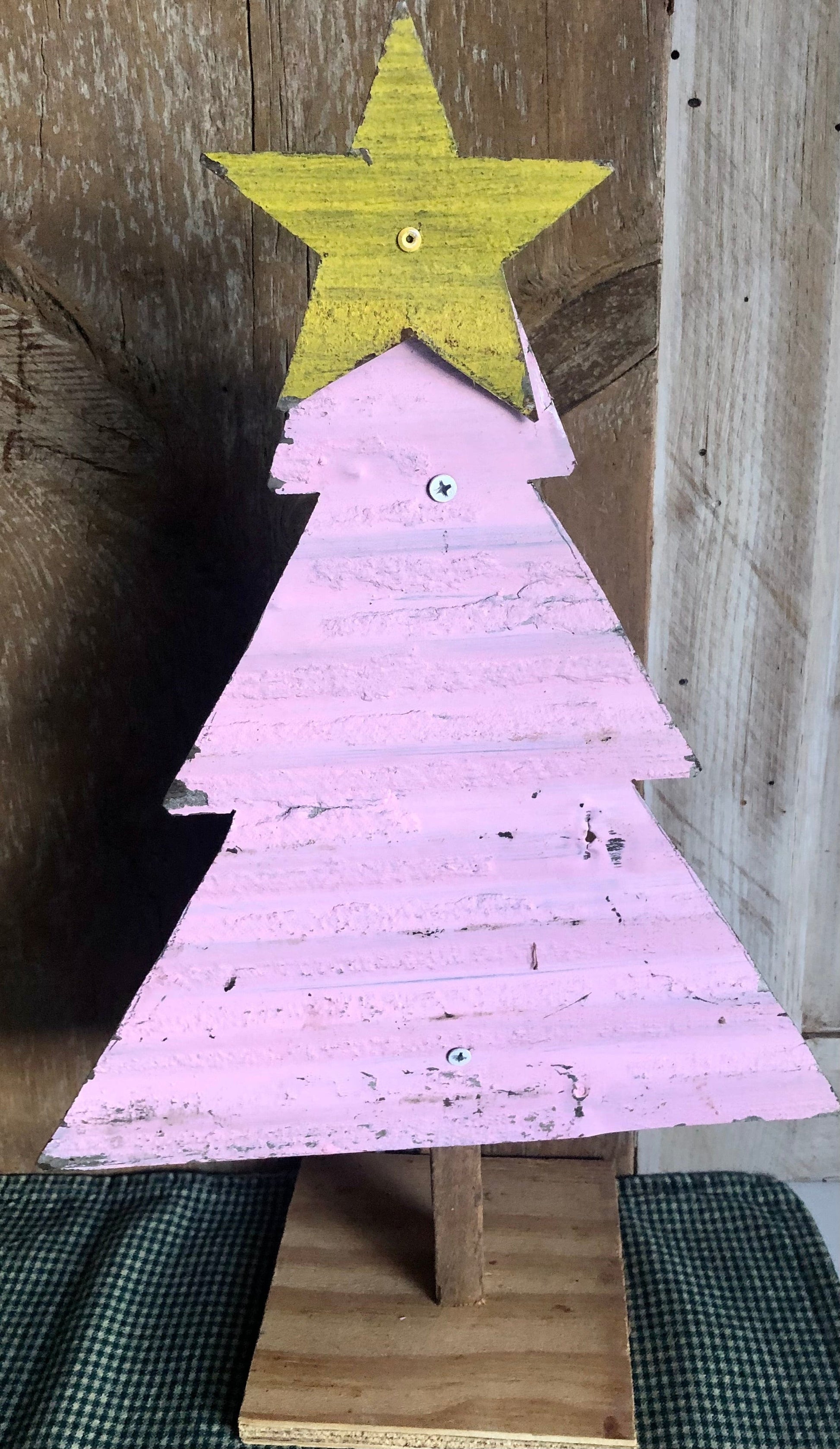 Reclaimed Metal Tree Pink Reclaimed Metal Tree Seasonal & Holiday Decorations Sassafras Originals