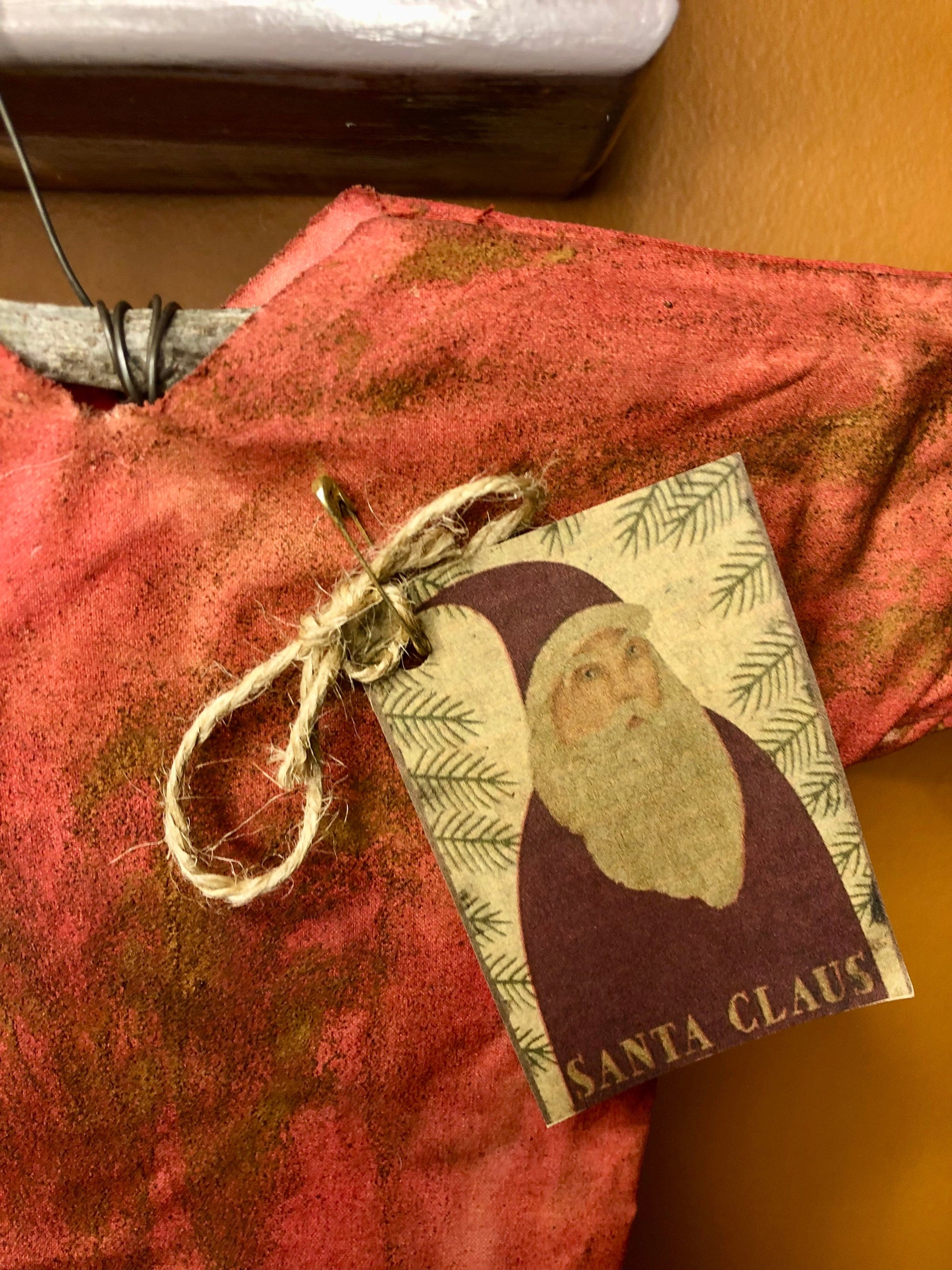Santa Suit-Hanging, Primitive One-Piece Sassafras Originals