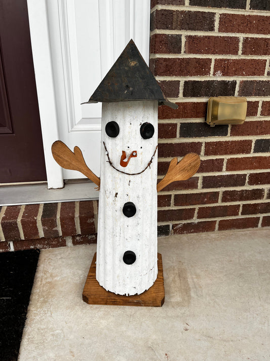 Snowman-Reclaimed Metal and Wood Sassafras Originals