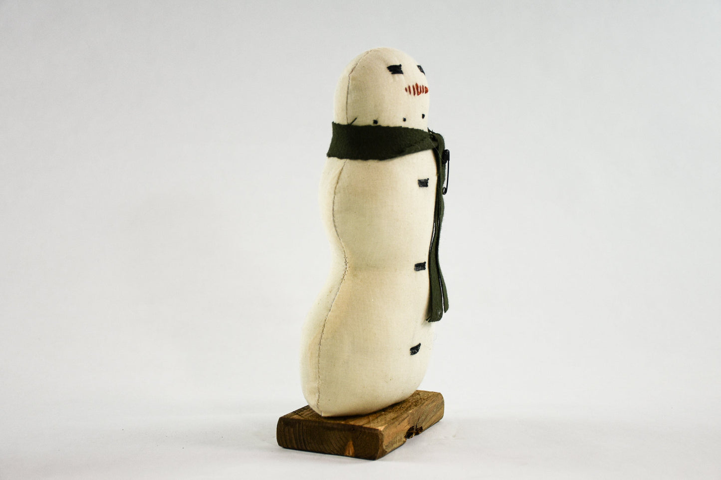 Snowman with Wood Base Sassafras Originals