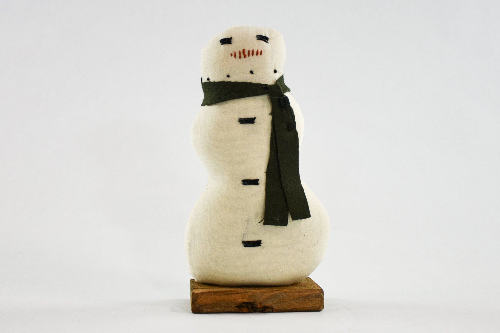 Snowman with Wood Base Sassafras Originals