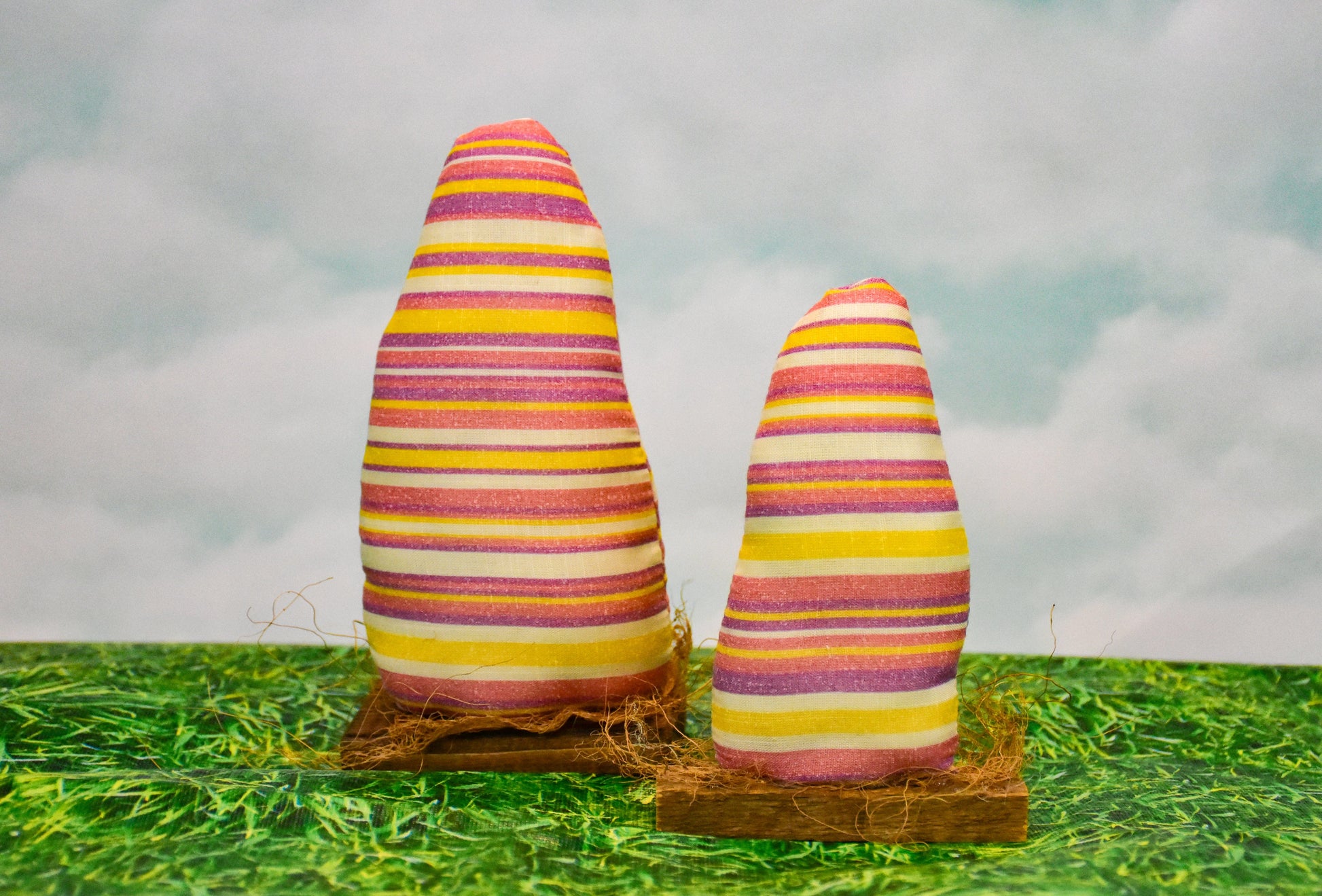 Pink white yellow Standing Egg- Tall Sassafras Originals