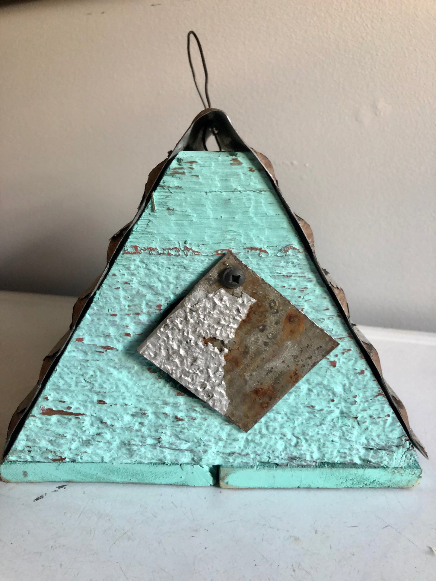 Starry Night Birdhouse- Aqua Blue Sassafras Originals